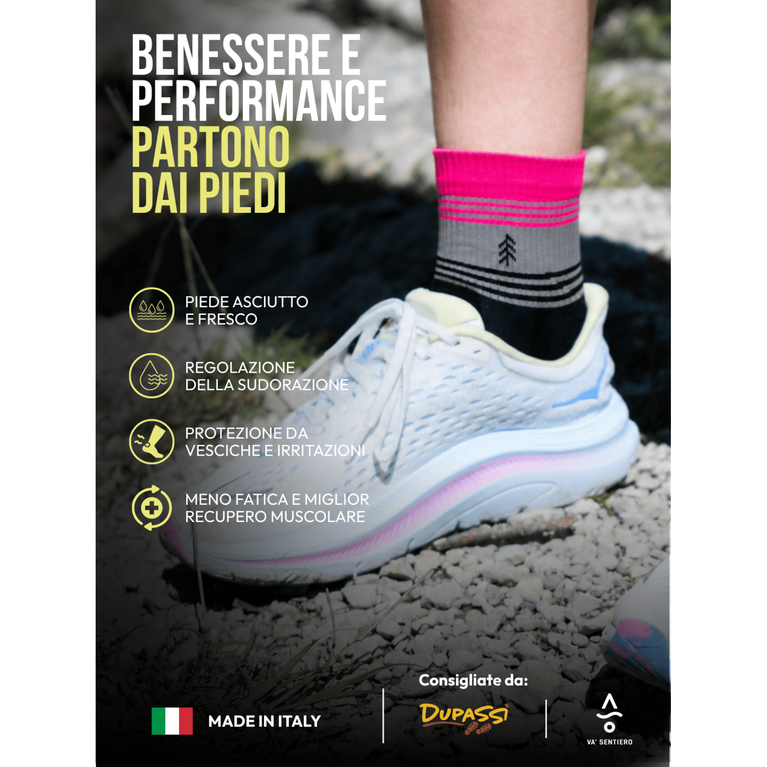 Calze tecniche adatta a lunghi cammini e trekking in giornata - Oxeego