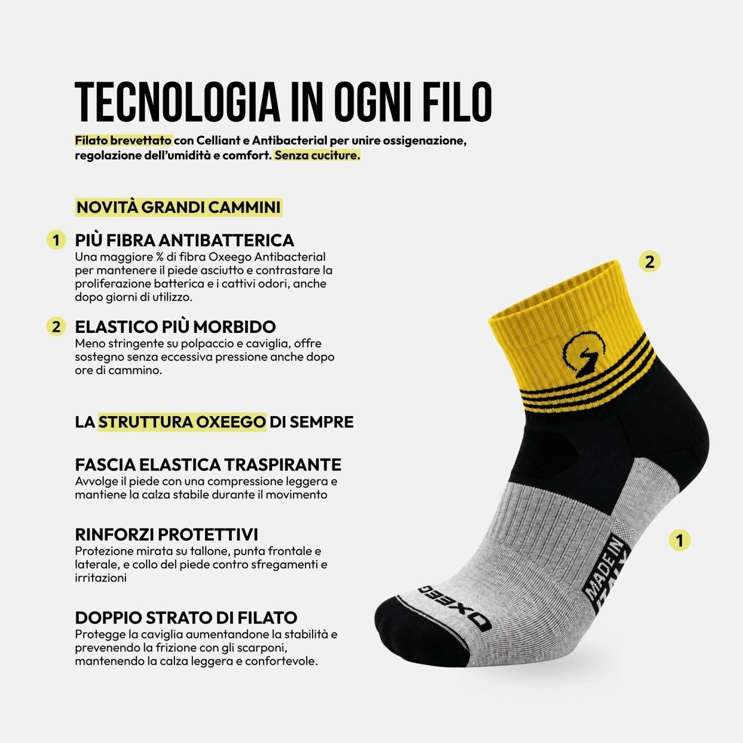 Technical socks developed for long hikes and trekking