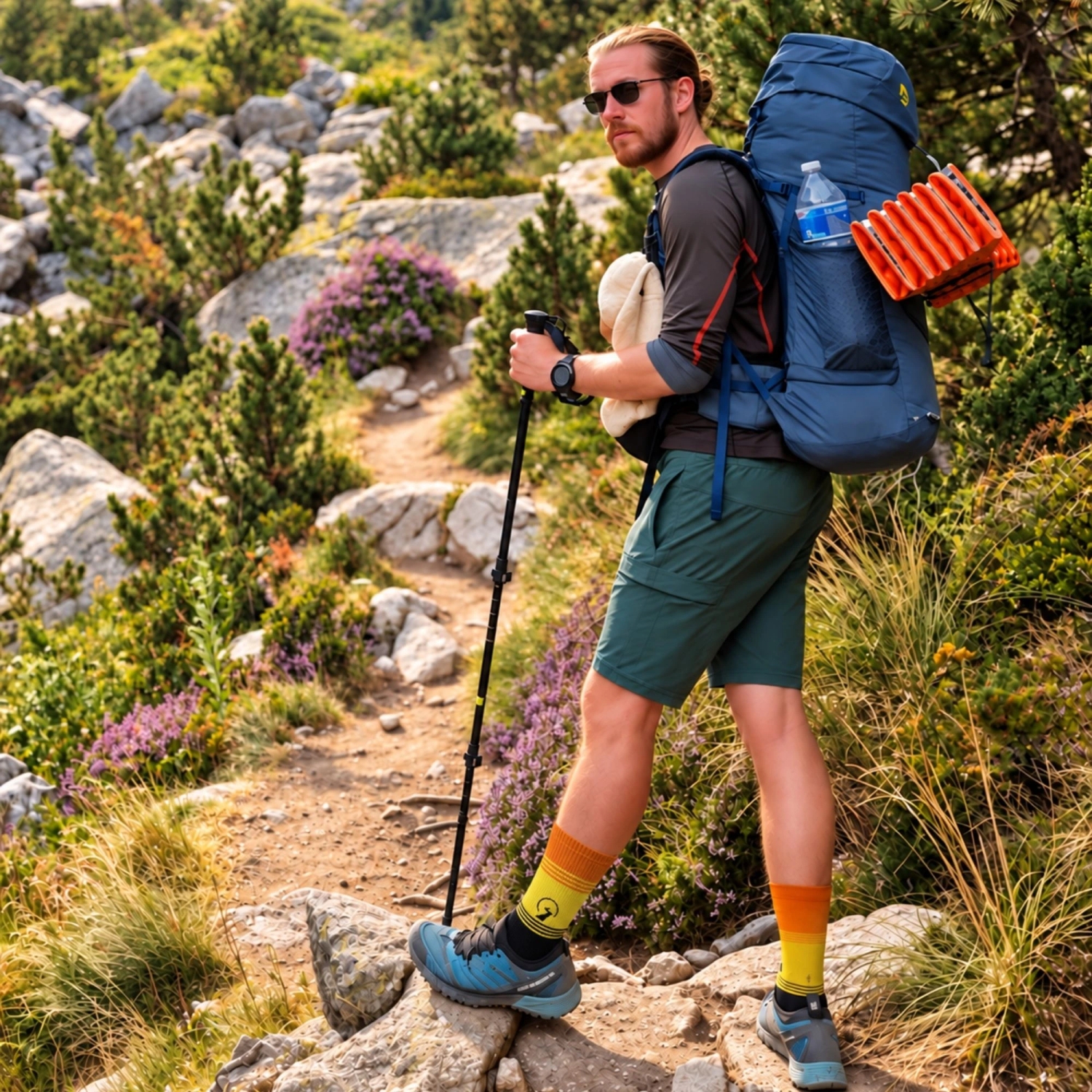 Technical socks developed for long hikes and trekking