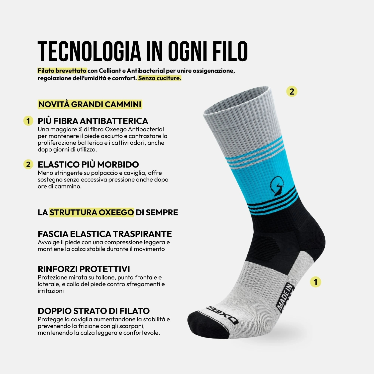 Calze da Trekking Grandi Cammini | Pieroad x Oxeego